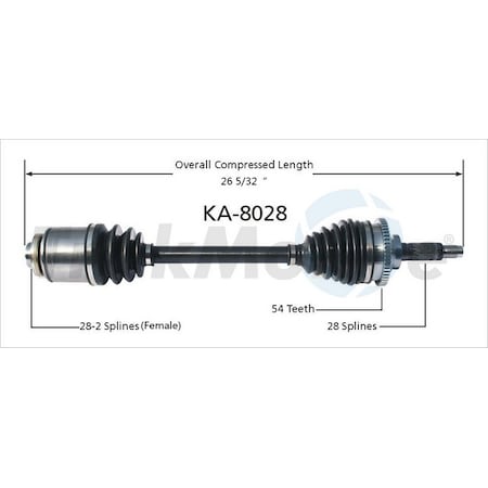 Surtrack Axle Cv Axle Shaft, Ka-8028 KA-8028